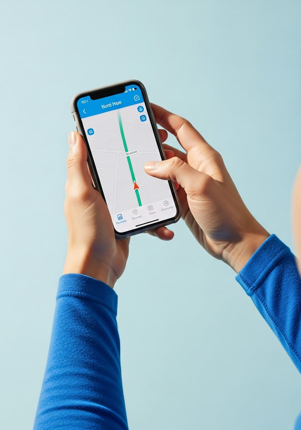 A hand holding a smartphone displaying an ordering app
